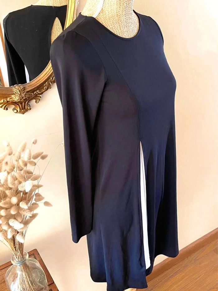 Robe Noire à Manches Longues style patineuse - Zara - Taille M - photo numéro 2