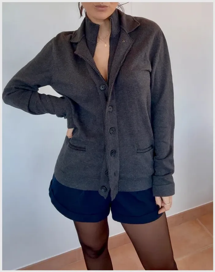 Veste cardigan IKKS grise taille M très bon état - photo numéro 2
