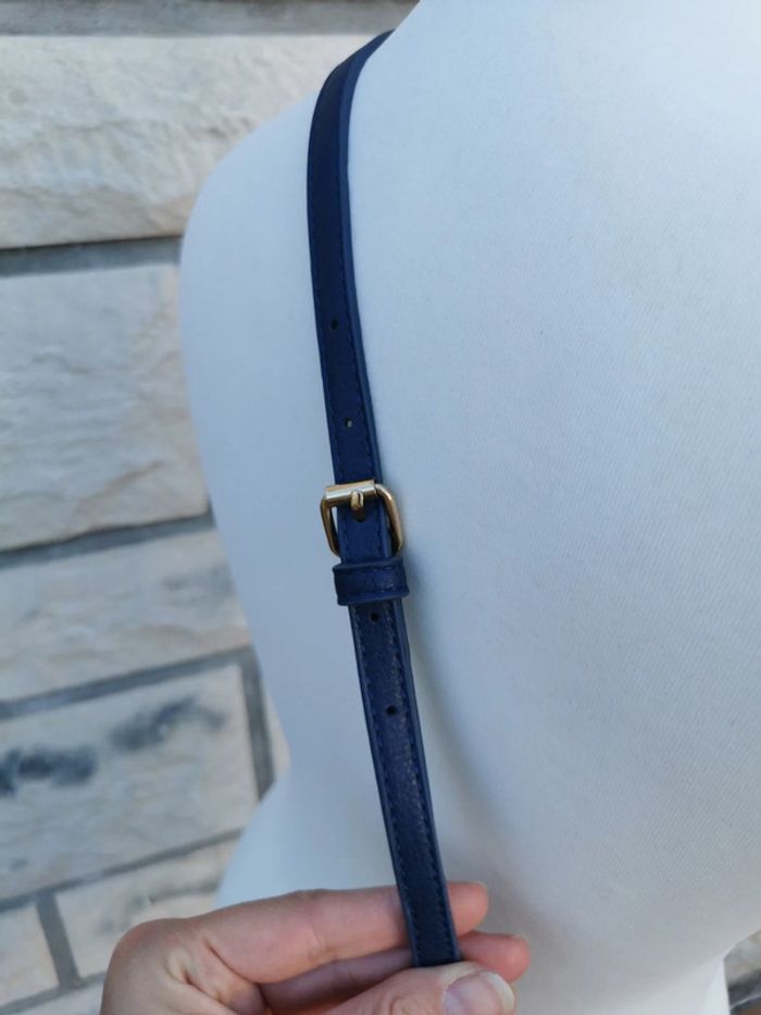 Sac à main chic bandouliere bleu camaïeu très bon état - photo numéro 4