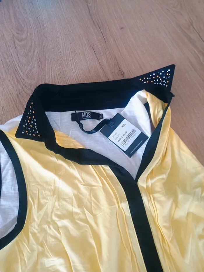 chemise sans manche semi transparente jaune et motif XXL - photo numéro 3