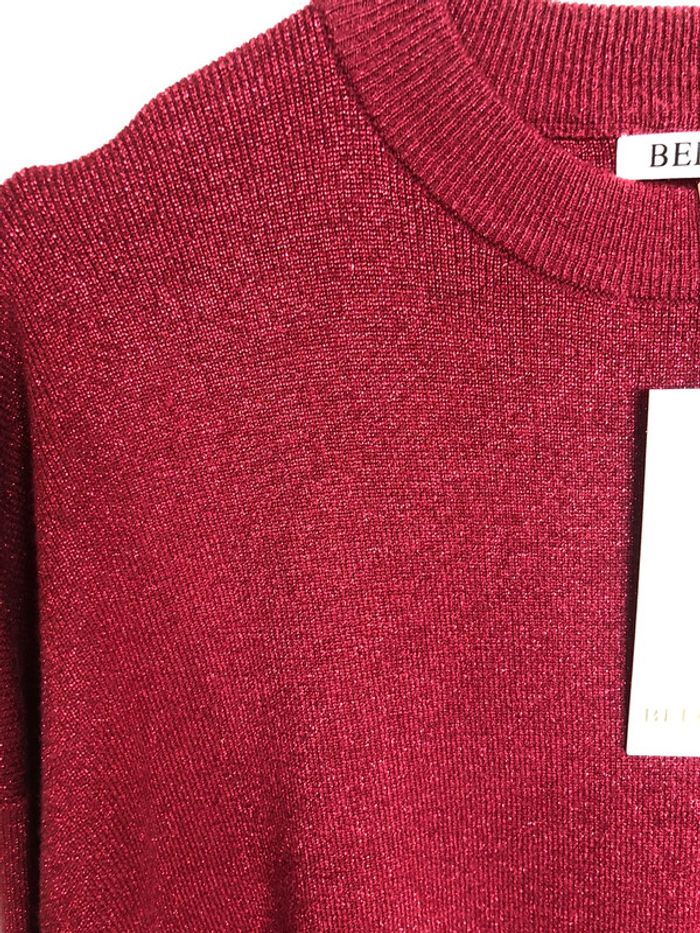 Robe fendue Bordeaux avec paillettes - photo numéro 3