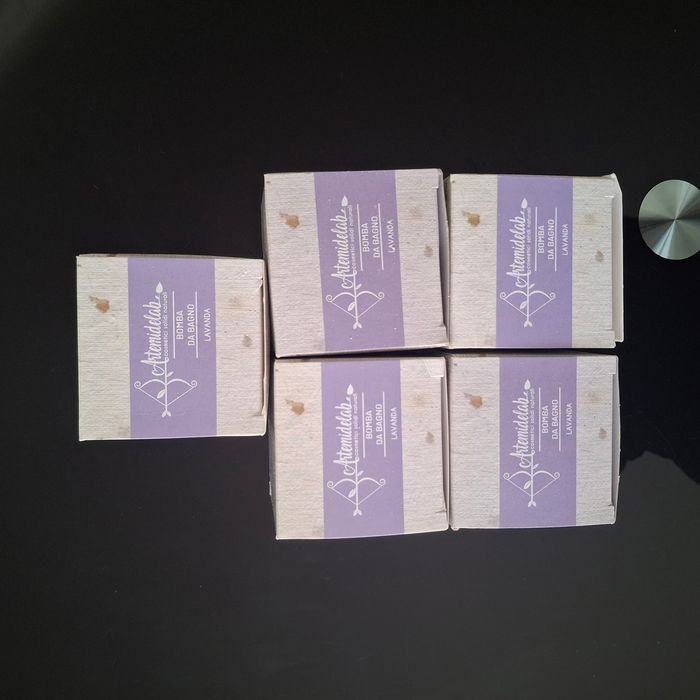 Lot 5 bombes de bain artisanales XXL (140 g l’unité) - Cassées - Parfum lavande - Artemidelab