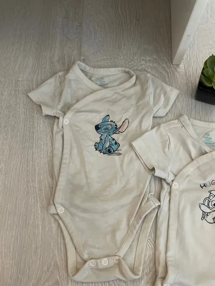 Lot de 3 body manches courtes stitch - photo numéro 2