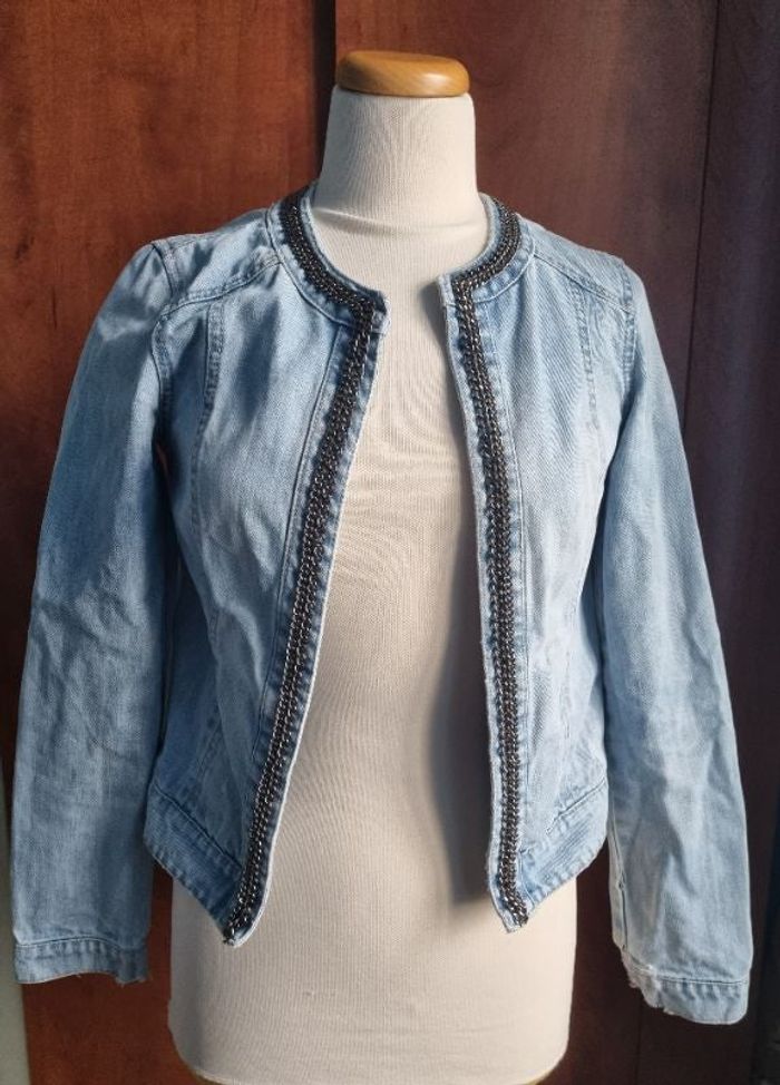 Veste en jeans avec chaîne taille S