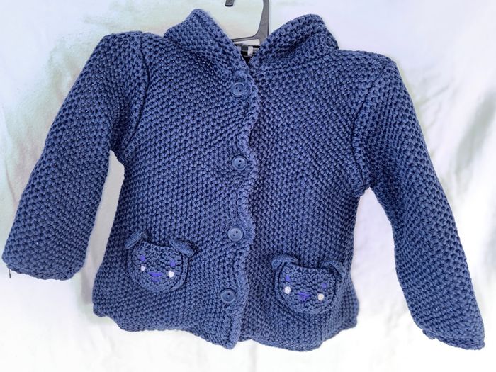 Veste laine bleu marine, Du pareil au même, 2 ans