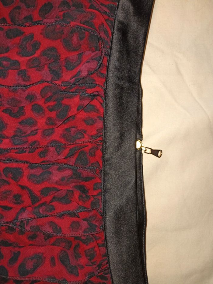Jupe léopard rouge et noire Morgan - photo numéro 3
