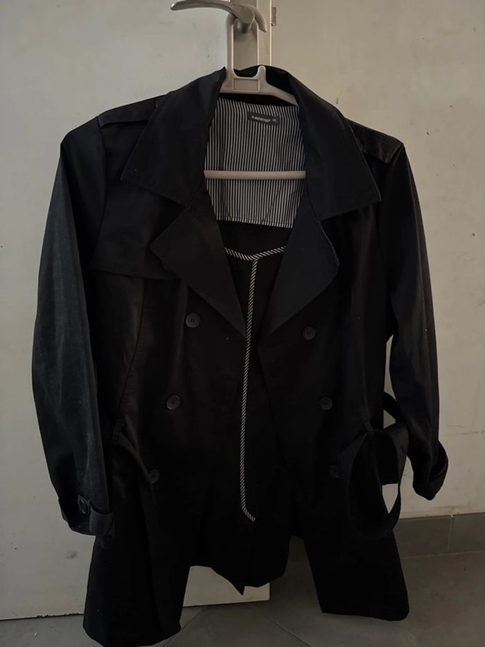 Trench noir grande taille femme
