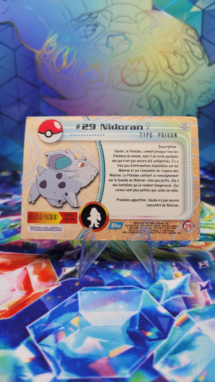 Carte Pokémon Topps n°29 Nidoran Femelle Series 1 FR - photo numéro 3