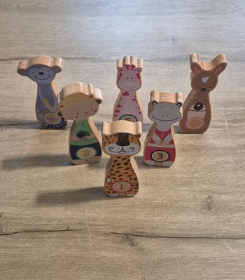 Jeu de quilles en bois animaux