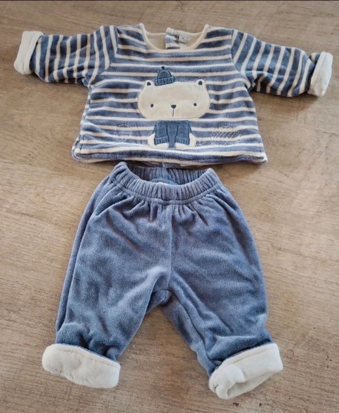 Pyjama 2 pièces bébé 1mois - photo numéro 2