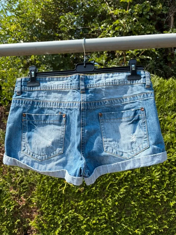 Short en jean taille haute bleu – Marque Gemo - photo numéro 2