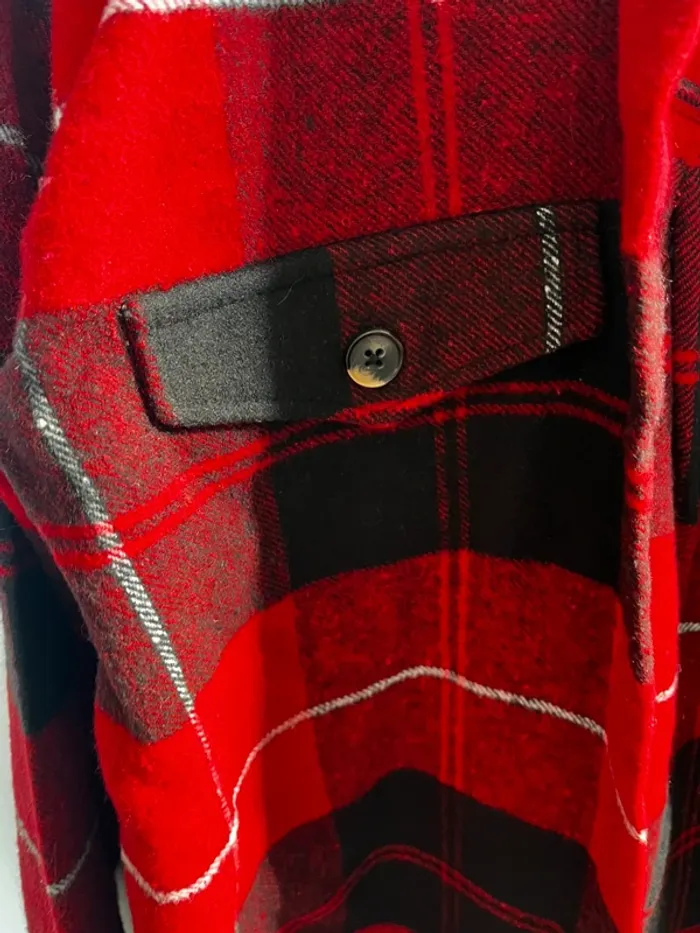 Veste, sur chemise, femme, rouge et noir à carreaux de facto - photo numéro 2