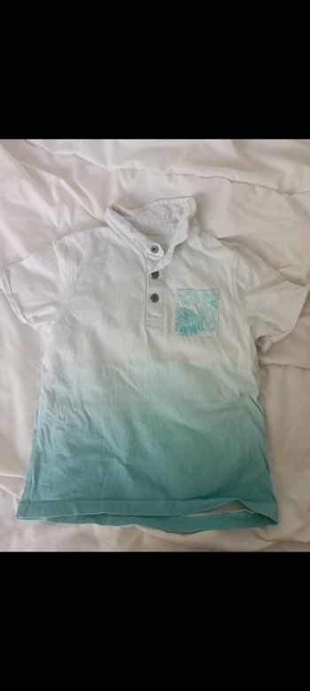 Polo manches courtes dégradé blanc/bleu 5 ans inextenso 2€