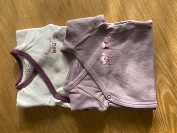 lot 2 body manches longues chouette bébé 1 mois