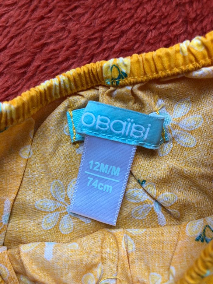 Ensemble blouse manches courte et bloomer - 12 mois - photo numéro 3