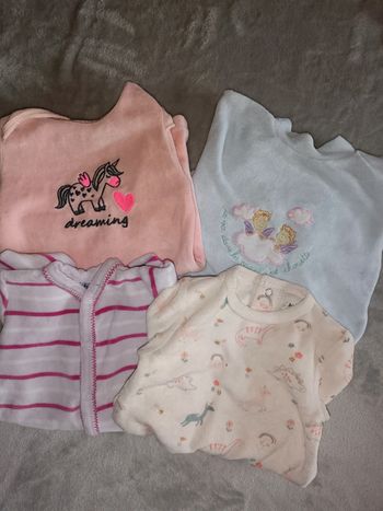 Lot de 4 pyjamas fille chaud 1 mois