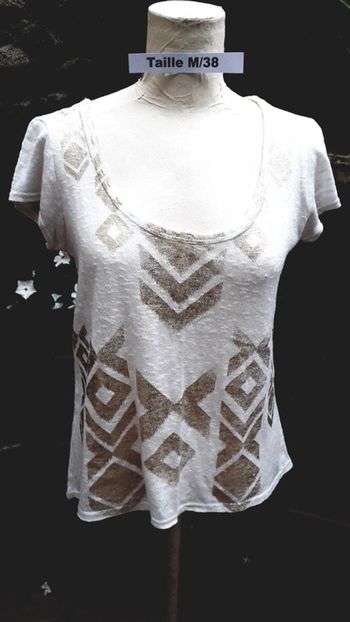 Tee-shirt manches courtes à motifs dorés