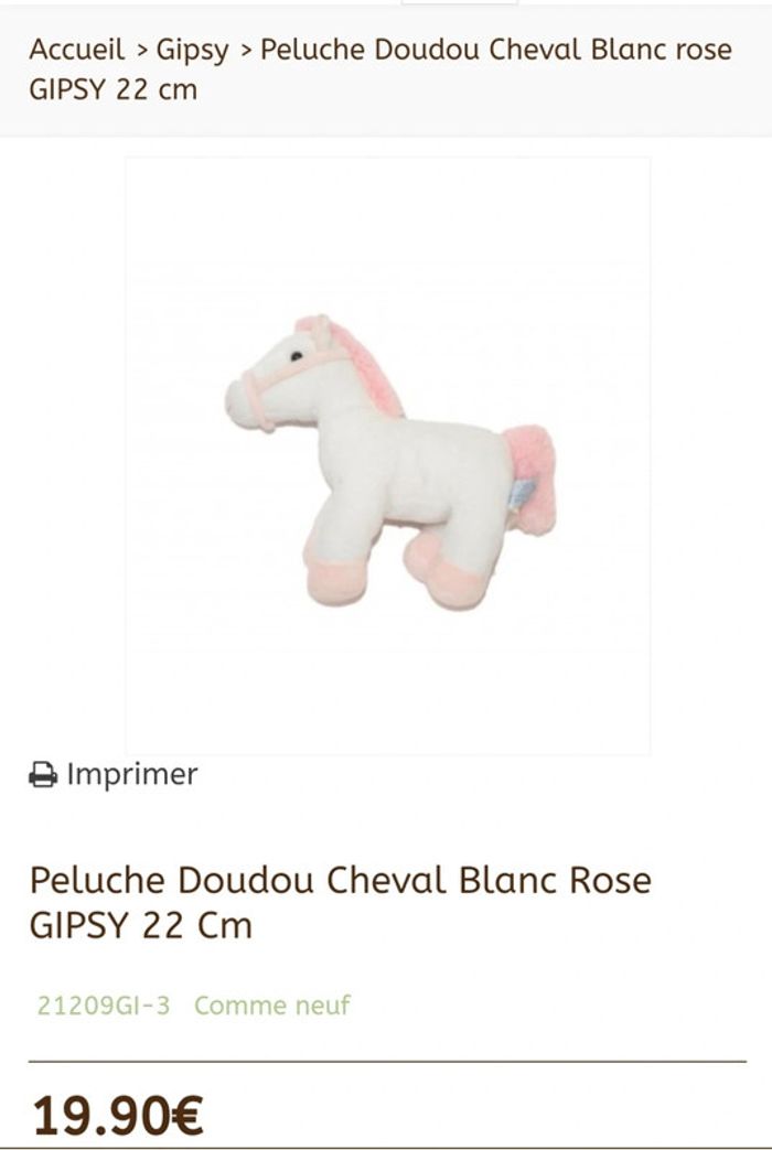 Doudou cheval Gipsy NEUF - photo numéro 5