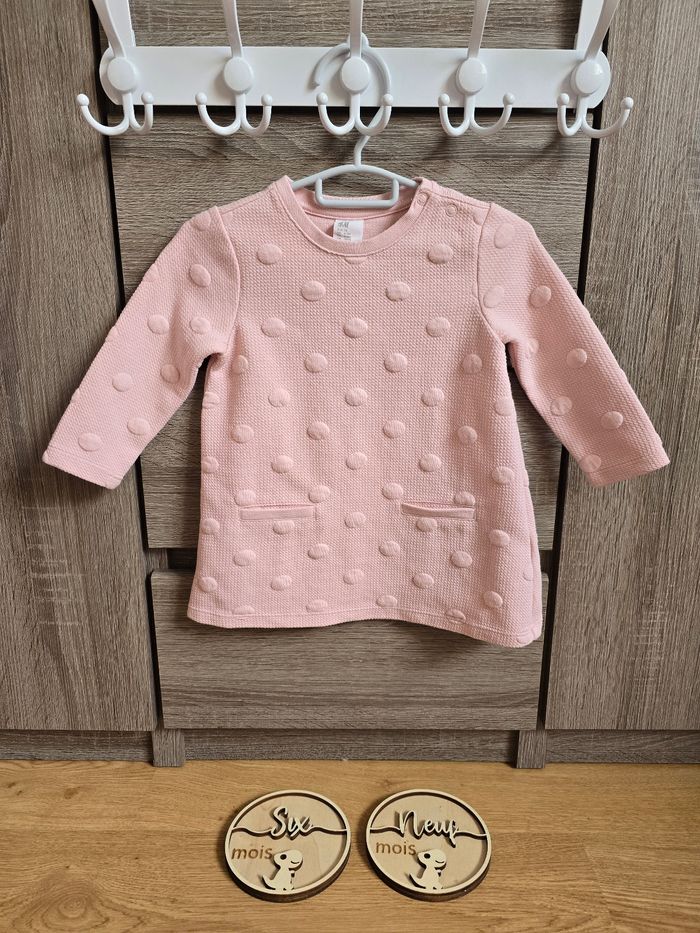 Vêtement Bébé Fille - Robe rose - H&M - 6/9 mois 74 cm
