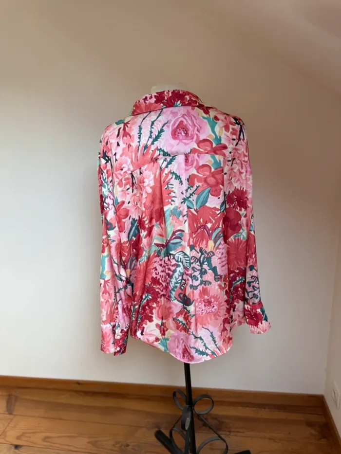 Superbe chemise blouse fleurie fluide neuve H&M tres ample 🌸 42 XL 44 XXL - photo numéro 7
