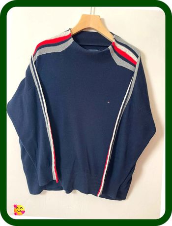 Pull épais Tommy Hilfiger – Homme – Taille L – Marine – Col cheminée