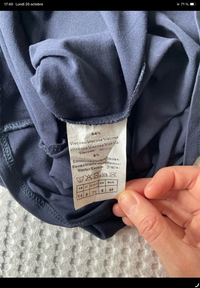 T-shirt Camaïeu bleu marine taille XS/34 - photo numéro 3