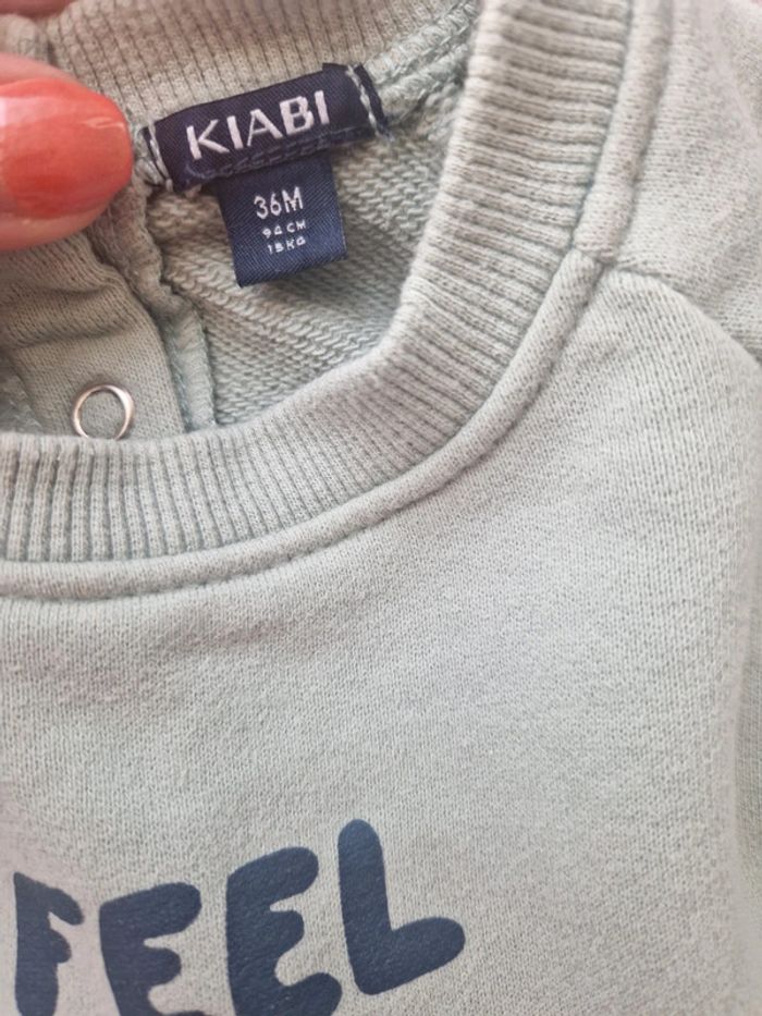 Sweat léger vert d'eau garçon 36 mois Kiabi - photo numéro 4
