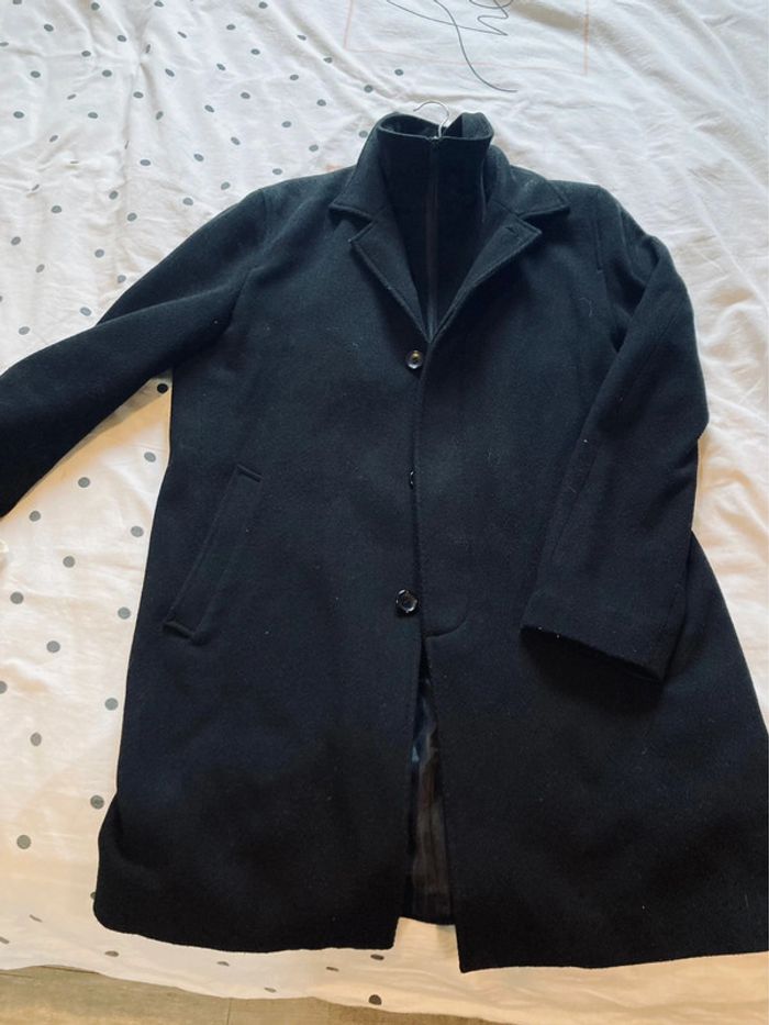 Long manteau homme zippé avec col
