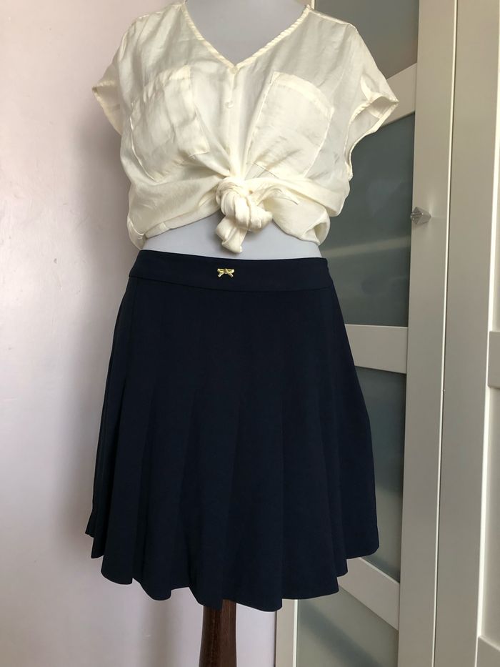Jupe bleu marine plissée - photo numéro 2