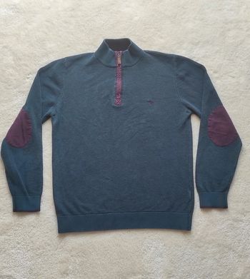 Pull col montant avec zip au cou Carnet de Vol L bleu Marine