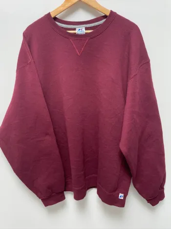 Crewneck plain burgundy red Russell Athletic Mens XXL