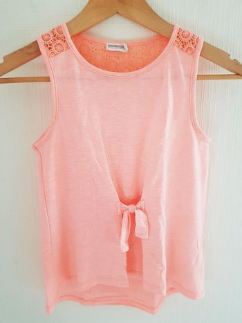 Débardeur corail Orchestra 10 ans dentelle
