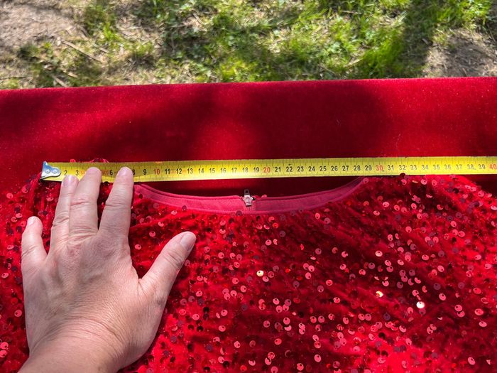 Robe longue soirée rouge paillette T S T 34/36 - photo numéro 6