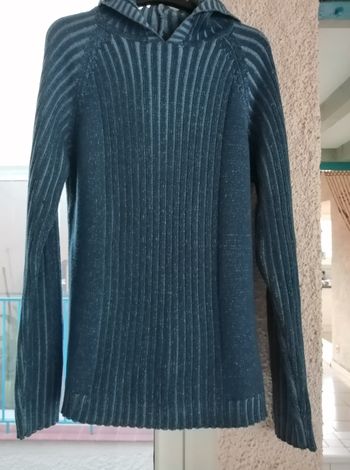 pull à capuche bleu La Redoute chiné taille 16 ans comme NEUF