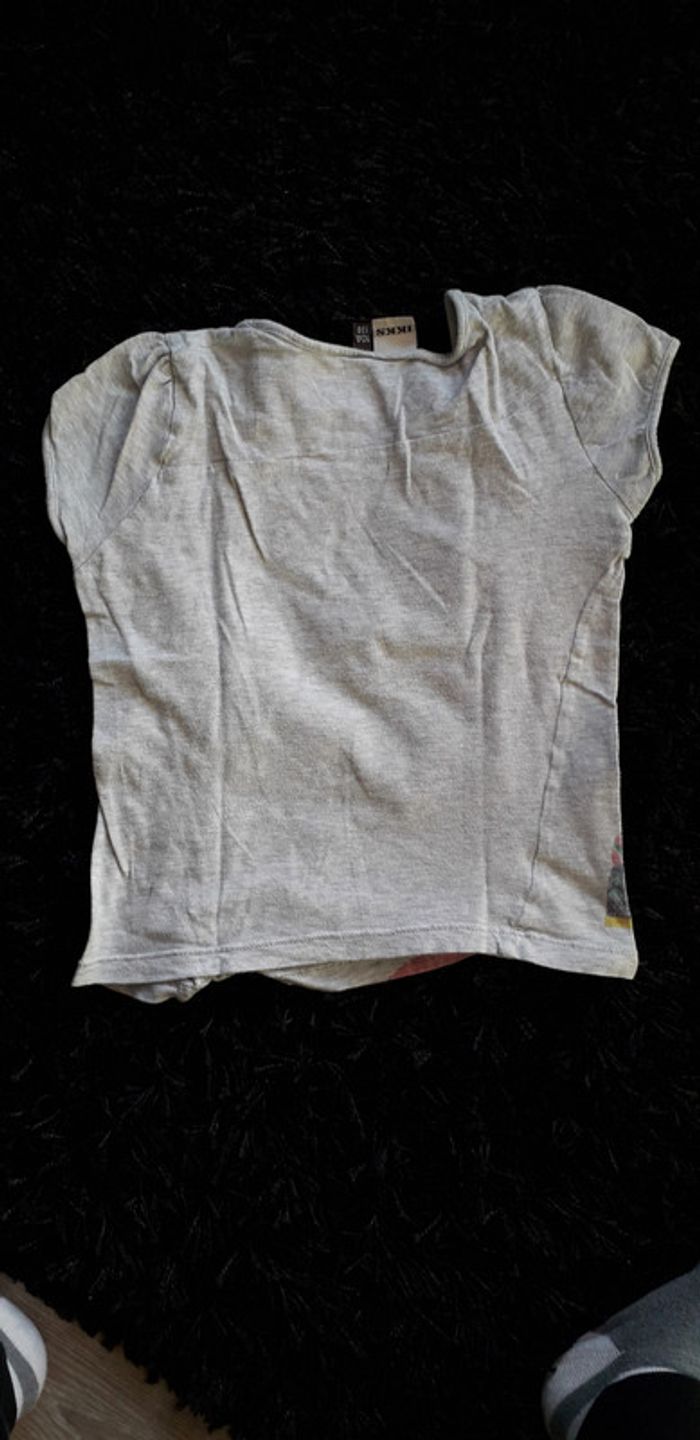 Ikks T.Shirt manches courtes Fille 8/10 ans BE gris clair - photo numéro 3