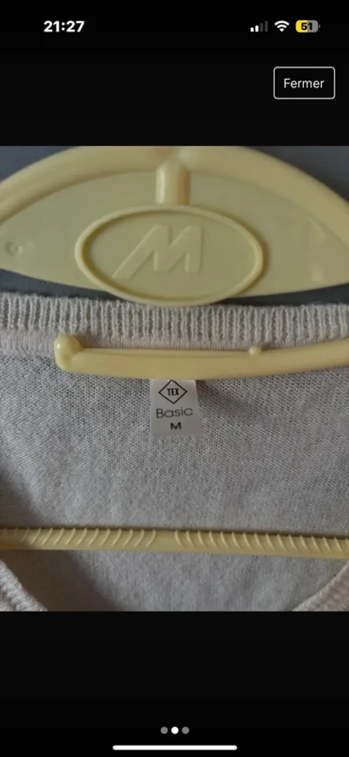 Pull col V crème Tex - photo numéro 2
