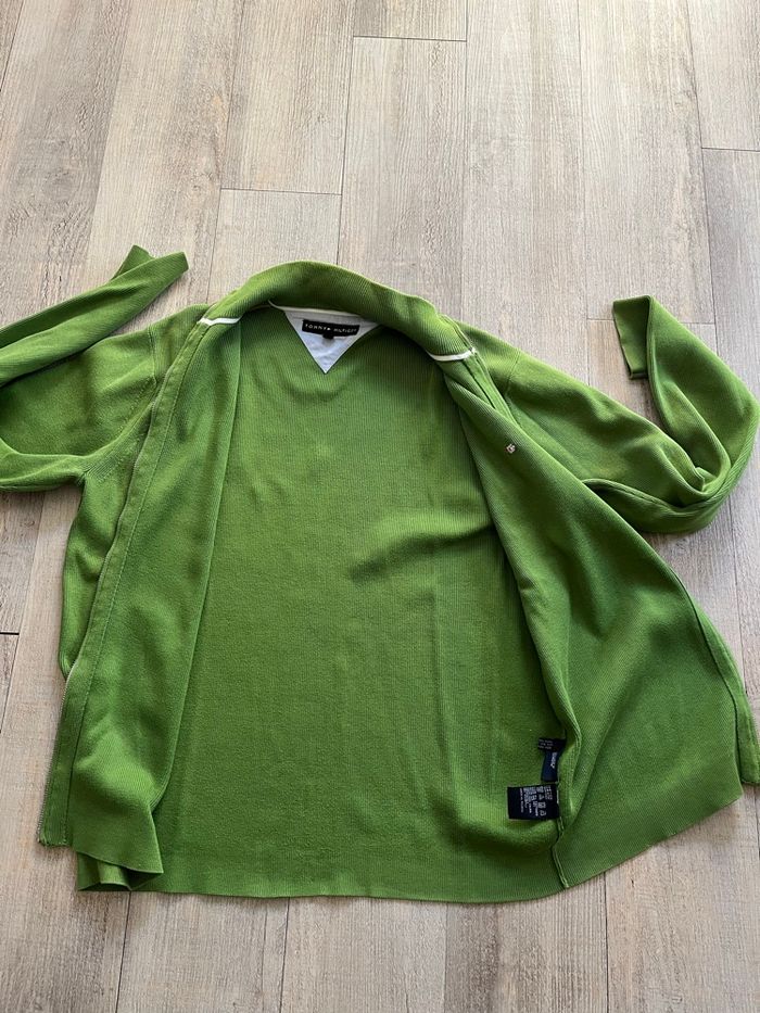 🧥 Veste polaire Tommy Hilfiger verte – Taille M