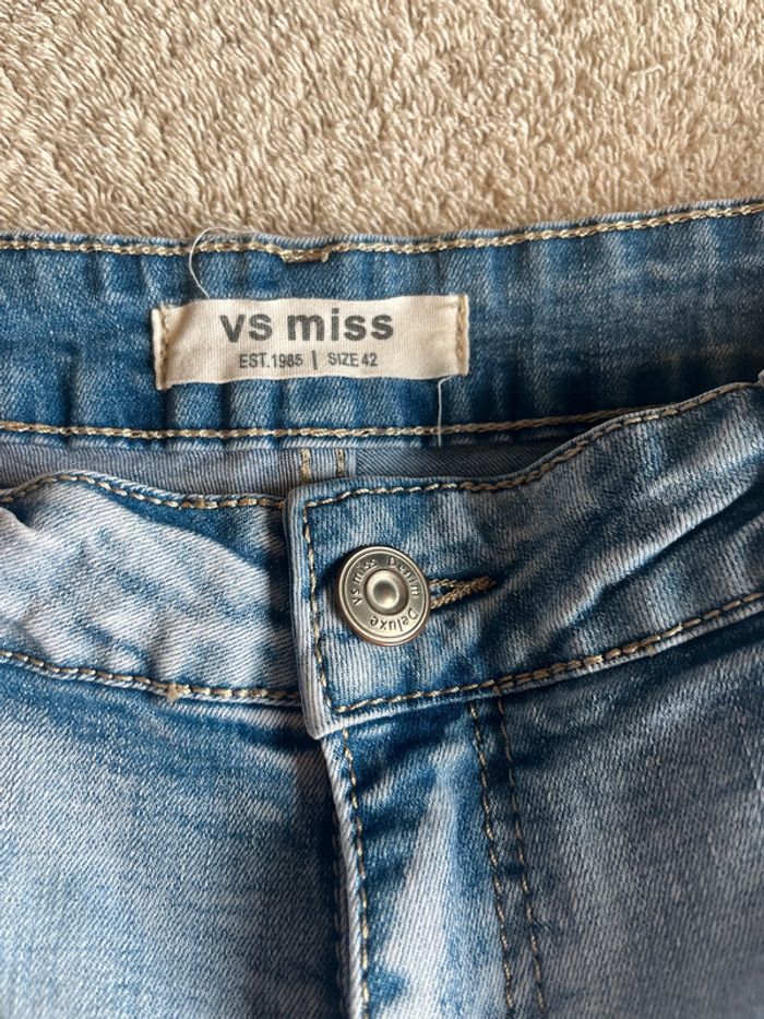 Short en jean effet usé VS Miss – taille 42 – poches & passants ceinture - photo numéro 4