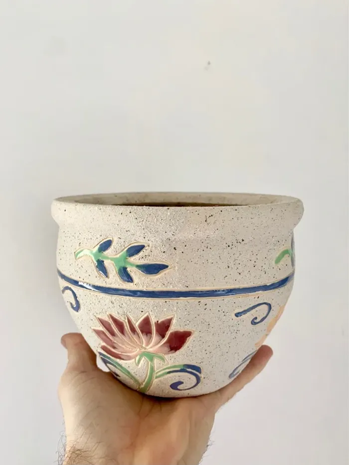 Cache pot de fleurs 🌹en céramique - photo numéro 3