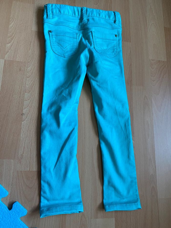 Pantalon jeans menthe Vertbaudet Taille 4ans 102 cm - photo numéro 2