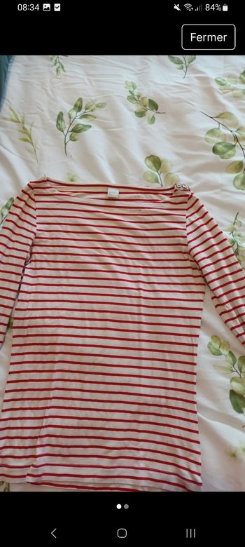 Sous pull rayé rouge et blanc