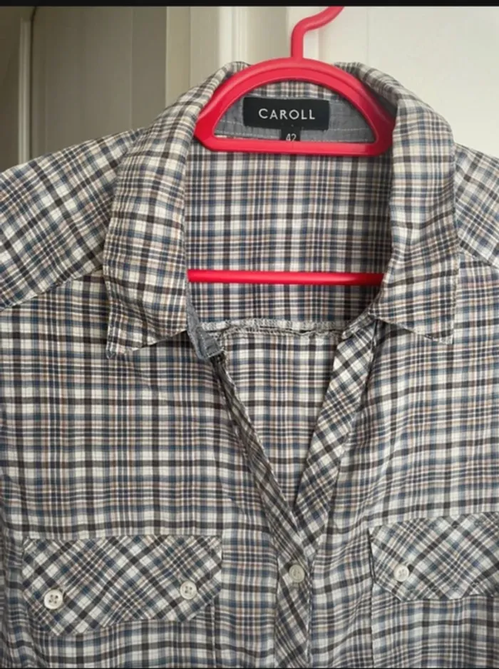 Chemise à carreaux en coton Caroll - photo numéro 6