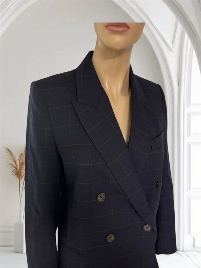 Blazer croisée Zara neuf taille s bleu marine - photo numéro 8