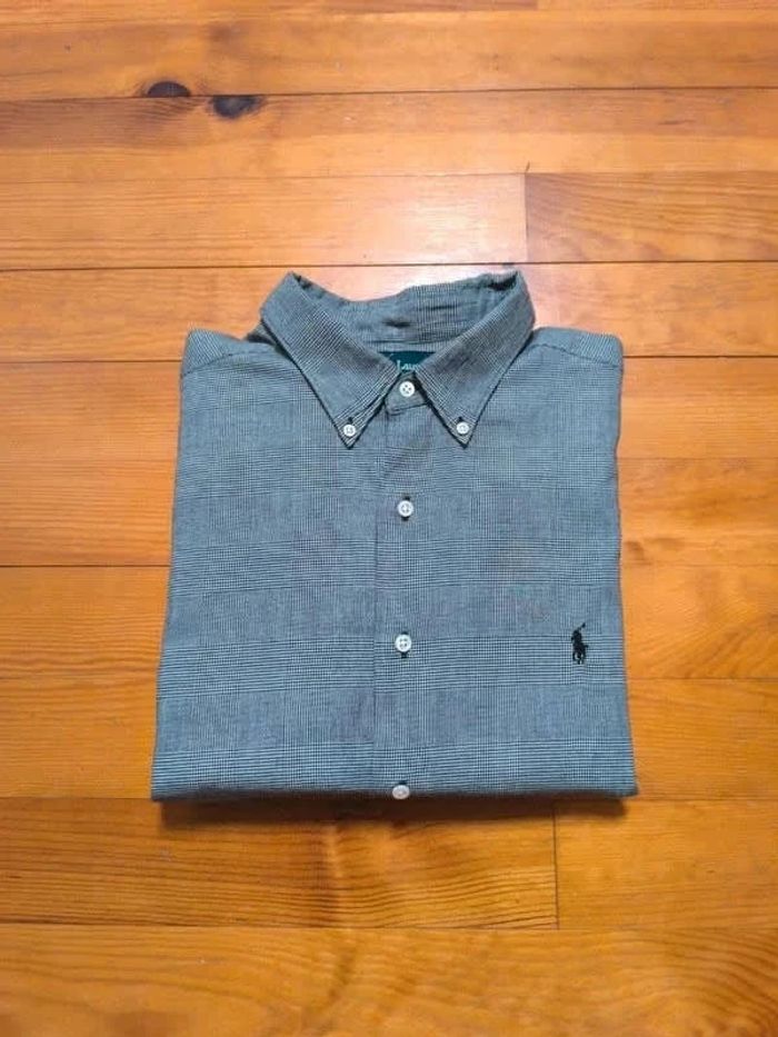 Chemise à carreaux - Ralph Lauren - Mc Meel - Logo brodé noir - Noir, blanc - Taille XL - photo numéro 2