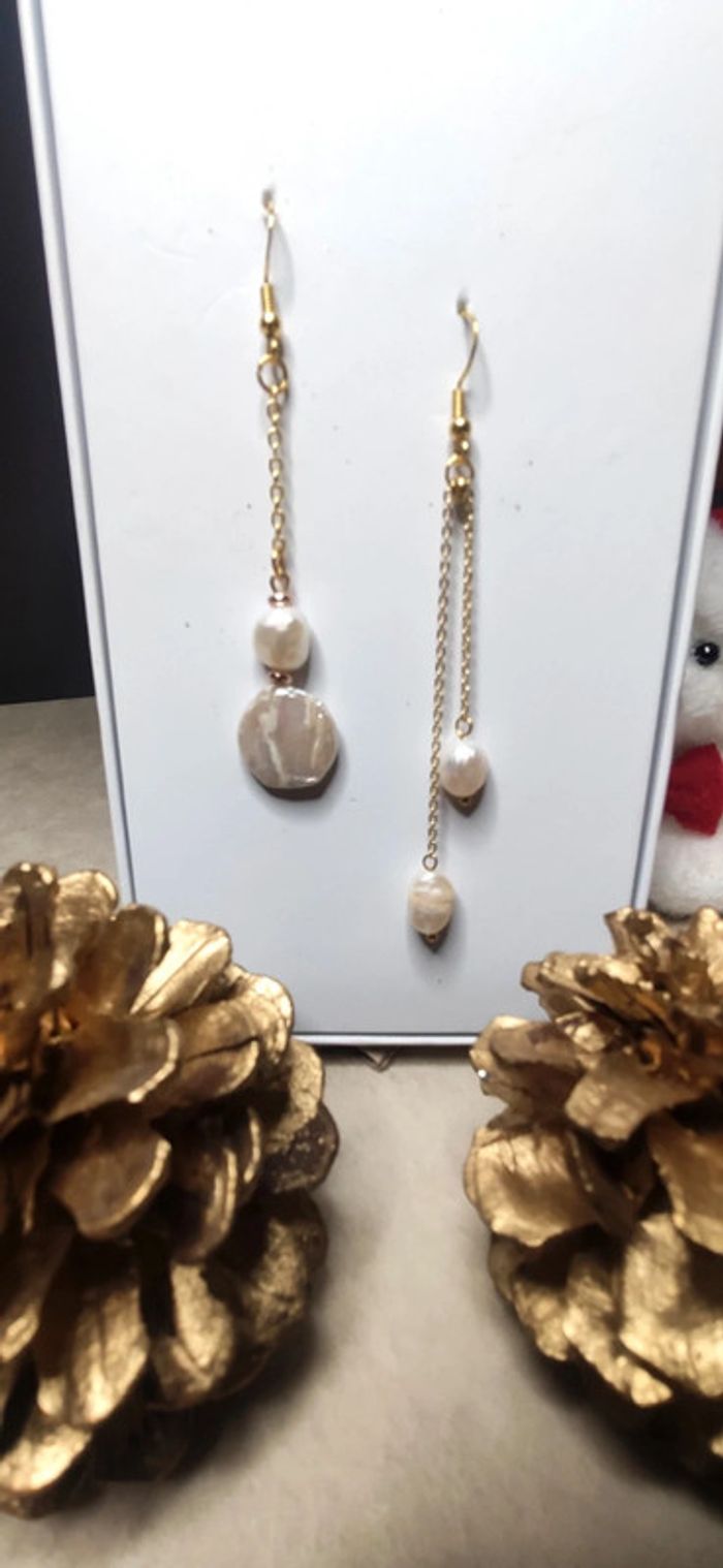 Boucles d'oreilles Perles Nacrées Naturelles