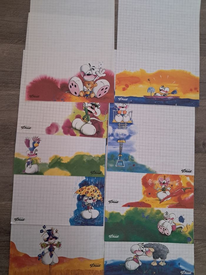Lot de 10 feuilles diddl