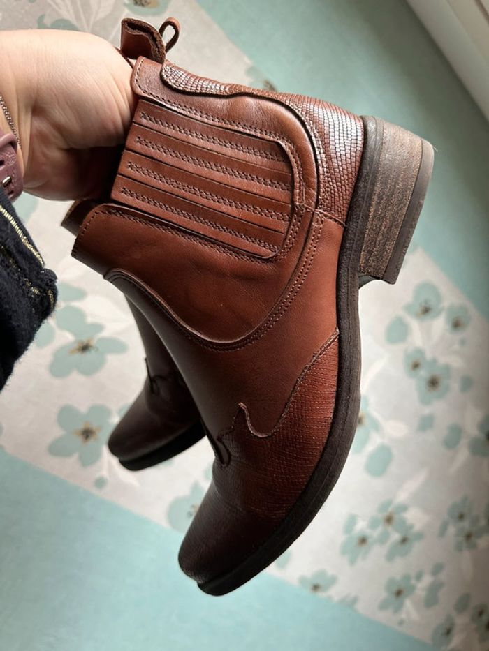 Bottines marrons en cuir pointure 39 - photo numéro 7