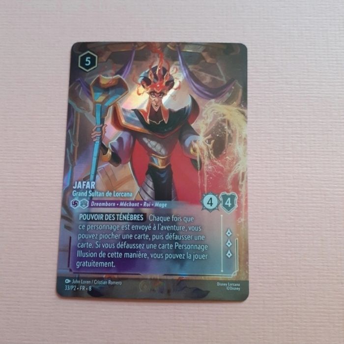 Lorcana set 8: cartes "Jafar" FOIL & Jafar non foil+Pin's - photo numéro 2
