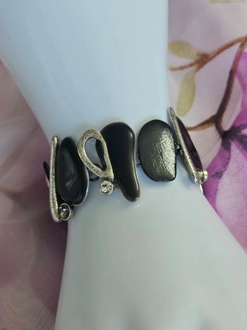 Bracelet réglable avec pierre topaz transparente, ikita, acier inoxydable