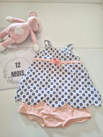 Maillot de bain 1 pièce bébé fille jupette 9 12 mois Archimede